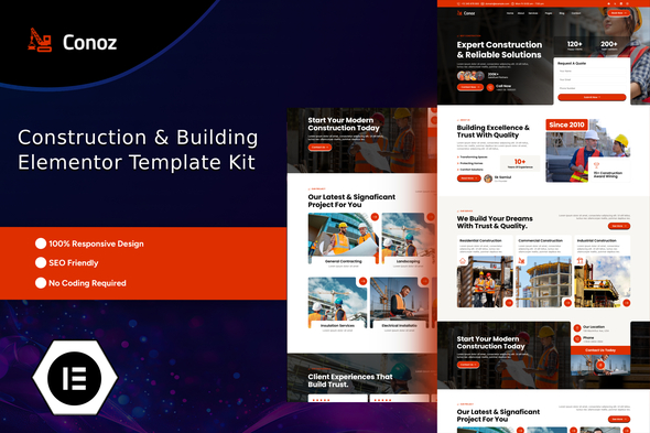 Conoz - Construction & Building Elementor Template Kit Conoz - Construction & Building Elementor Template Kit