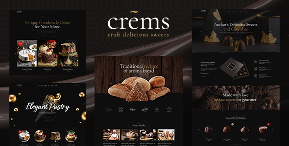 Crems - Bakery, Chocolate Sweets & Pastry WordPress Theme Crems - Bakery, Chocolate Sweets & Pastry WordPress Theme