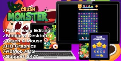 Crush Monster | HTML5 Game | Construct 3 Game