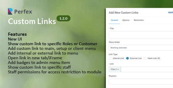 Custom Links for Perfex CRM Custom Links for Perfex CRM