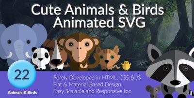 Cute Animals and Birds SVG Animation