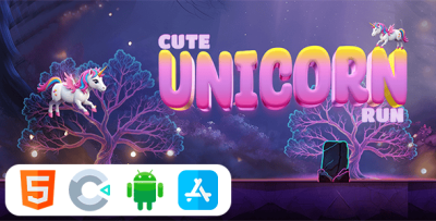 Cute Unicorn Run - HTML5 Construct3 Game