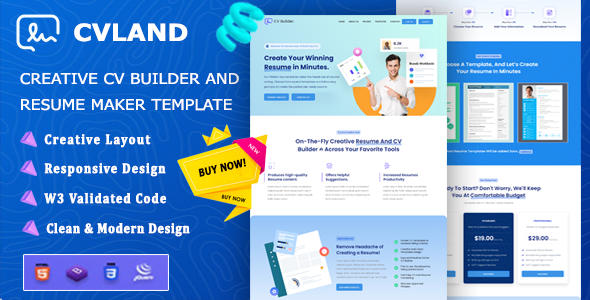 CVLand - CV Builder & Resume Maker Bootstrap Template CVLand - CV Builder & Resume Maker Bootstrap Template