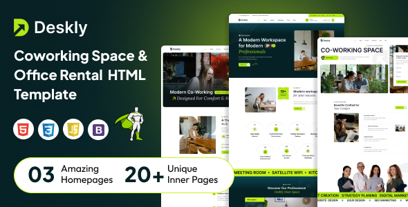 Deskly - Coworking Space & Office Rental HTML Template Deskly - Coworking Space & Office Rental HTML Template