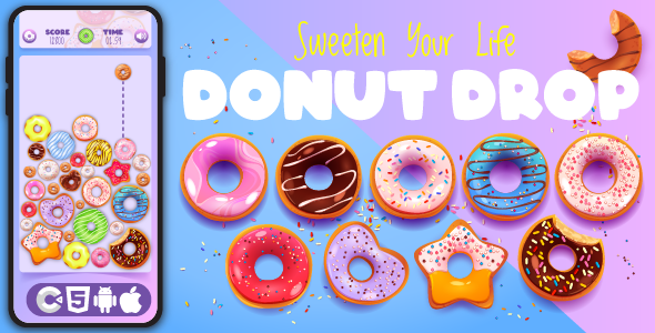 Donut Drop - Make Donut Bigger - HTML5 Game, Construct 3 Donut Drop - Make Donut Bigger - HTML5 Game, Construct 3
