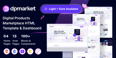 DpMarket - Digital Products Marketplace Html5 Template With Dashboard