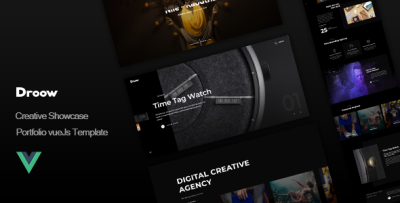 Droow - Vue 3 Creative Showcase Portfolio Template