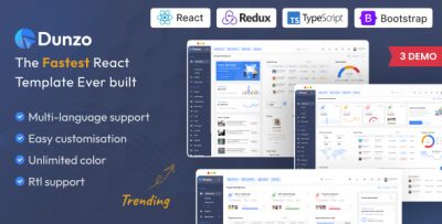 Dunzo React JS Admin Dashboard Template
