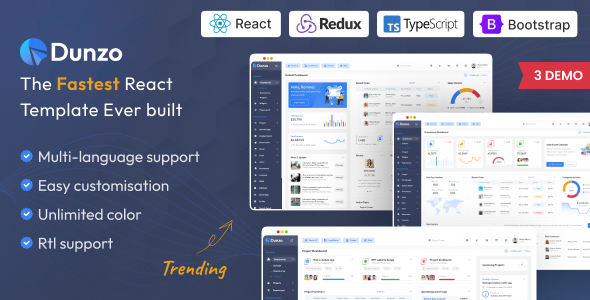 Dunzo React JS Admin Dashboard Template Dunzo React JS Admin Dashboard Template