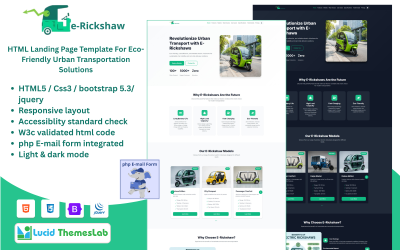 E-Rickshaw - Eco-Friendly Urban Transportation HTML Landing Page Template