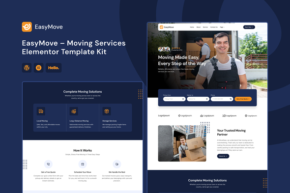 EasyMove – Moving Services Elementor Template Kit EasyMove – Moving Services Elementor Template Kit