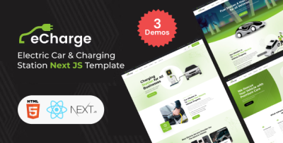 Echarge - Electric Vehicle Charging Station React NextJs Template