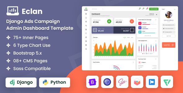 Eclan - Django Ads Campaign Admin Dashboard Template Eclan - Django Ads Campaign Admin Dashboard Template