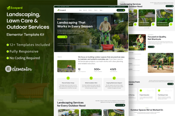 Ecoyard - Landscaping & Lawn Care Services Elementor Template Kit Ecoyard - Landscaping & Lawn Care Services Elementor Template Kit