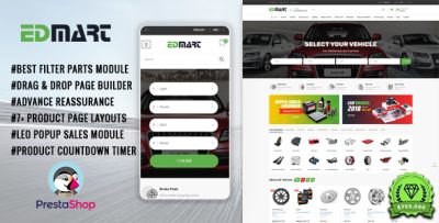 Edmart - Auto Parts &  Cars Store Prestashop Theme for Supermarket
