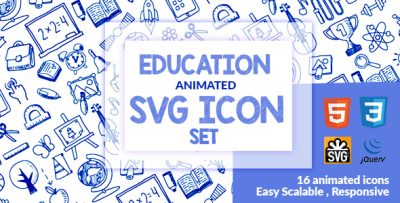 Education Animated SVG Icon Set