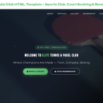 Elite Tennis & Padel Club HTML Template – Sports Club, Court Booking & Membership Website