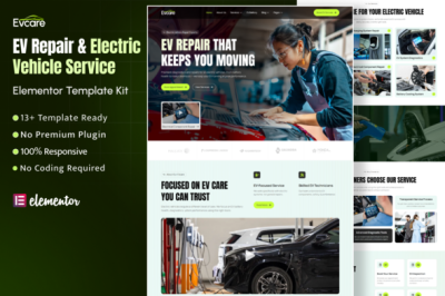 Evcare - EV Repair & Service Elementor Template Kit