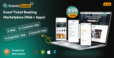 Evento Bundle - Event Ticket Booking Marketplace (Multivendor) - Laravel Web + Flutter Mobile Apps