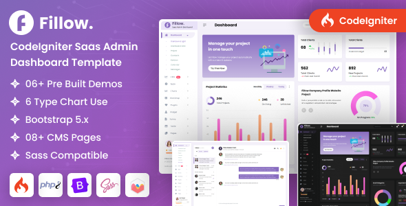 Fillow - CodeIgniter Saas Admin Dashboard Template Fillow - CodeIgniter Saas Admin Dashboard Template