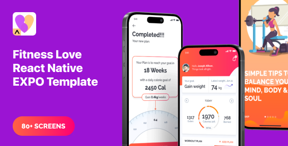 Fitness Love - React Native EXPO App Template Fitness Love - React Native EXPO App Template