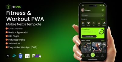 Fitova - Fitness & Workout Tracker - PWA Mobile Nextjs Template