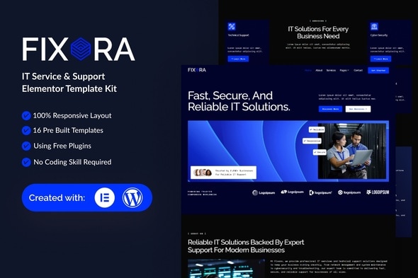 Fixora - IT Service & Support Elementor Template Kit Fixora - IT Service & Support Elementor Template Kit