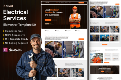 Fixvolt - Electrical Services & Electrician Elementor Template Kit