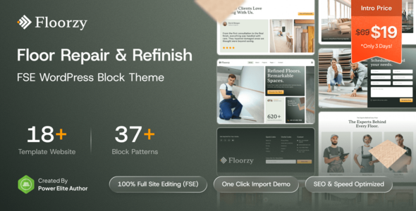 Floorzy - Floor Repair & Refinish FSE WordPress Block Theme Floorzy - Floor Repair & Refinish FSE WordPress Block Theme