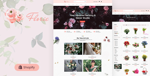 Florie - Flower Shop, Florist Shopify Florie - Flower Shop, Florist Shopify