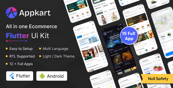 Flutter UI Kit Appkart - Biggest Flutter App Template Kit Flutter UI Kit Appkart - Biggest Flutter App Template Kit