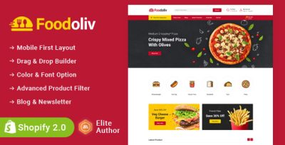 Foodoliv - Fast Food Restaurant Store Shopify 2.0 Responsive Theme