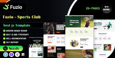 Fuzio - Sports Club Modern Next.js Template