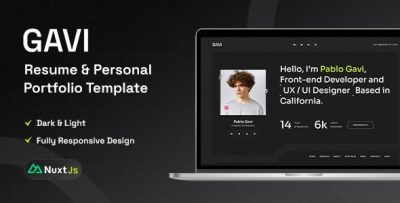 Gavi - Personal Portfolio Resume Nuxtjs Template