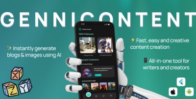 GeniiContent - AI Image Generation & Blog Writing UI KIT in Flutter