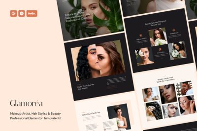 Glamorea - Makeup Artist & Hair Stylist Beauty Professional Elementor Template Kit