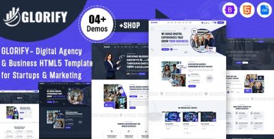 Glorify - Digital Agency & Business HTML5 Template for Startups & Marketing