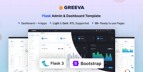 Greeva - Flask Admin & Dashboard Template Greeva - Flask Admin & Dashboard Template