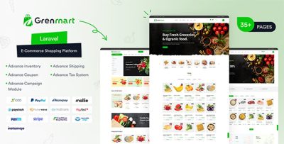 Grenmart - Organic & Grocery Laravel eCommerce