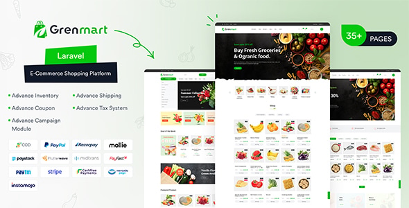 Grenmart - Organic & Grocery Laravel eCommerce Grenmart - Organic & Grocery Laravel eCommerce