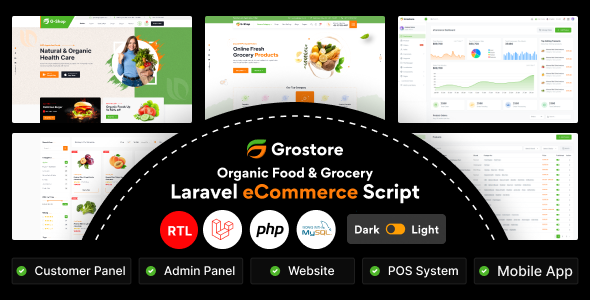 GroStore - Food & Grocery Laravel eCommerce with Admin Dashboard GroStore - Food & Grocery Laravel eCommerce with Admin Dashboard