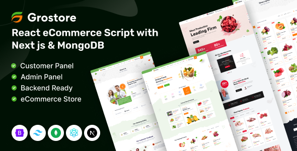 Grostore - React eCommerce Script with NextJs & MongoDB Grostore - React eCommerce Script with NextJs & MongoDB