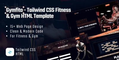 Gymfito - Tailwind CSS Fitness & Gym HTML Template