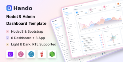 Hando - NodeJs Admin & Dashboard Template