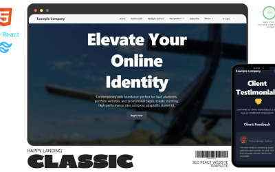 Happy Landing Classic - 17+ Pages React 19 Website Template | Tailwind 4, GDPR & German Legal