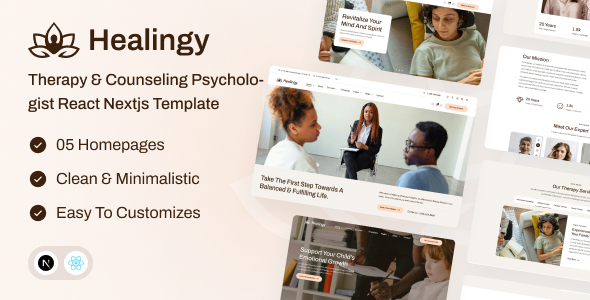 Healingy - Therapy & Counseling Psychologist React NextJS Template Healingy - Therapy & Counseling Psychologist React NextJS Template
