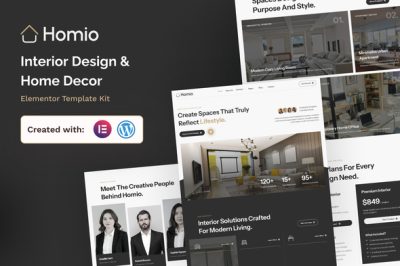 Homio - Interior Design & Home Decor Elementor Template Kit