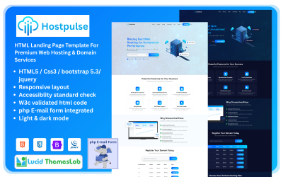 HostPulse - Premium Web Hosting and Domain Services Landing Page Template | HTML, Bootstrap 5.3