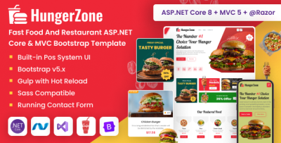 HungerZone - Fast Food And Restaurant ASP.NET Core & MVC Bootstrap Template