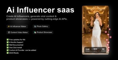 Influencify - AI Influencer SaaS Platform for Viral Reels & AI Videos (Node.js Script)